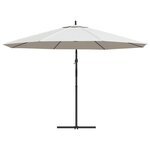 vidaXL Parasol cantilever 3 5 m blanc sable