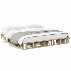 vidaXL Cadre de lit sans matelas chêne sonoma 200x200 cm