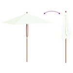 vidaXL Parasol d'extérieur avec mât en bois 150x200 cm Sable