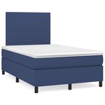 vidaXL Sommier à lattes de lit matelas et LED bleu 120x190 cm tissu