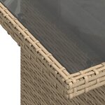 vidaXL Table de jardin dessus en verre beige 100x55x73 cm poly rotin