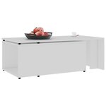 Vidaxl table basse blanc 150x50x35 cm bois d'ingénierie
