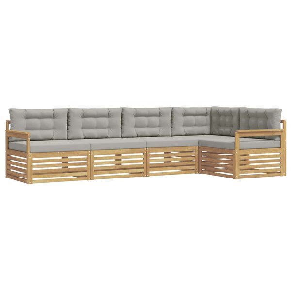 vidaXL Ensemble de canapés d'extérieur 6 Pièces Blanc et gris clair