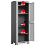 Keter armoire de rangement avec étagères logico noir et gris 182 cm