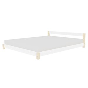Lit double scandinave COMFY 160 x 200 blanc et naturel