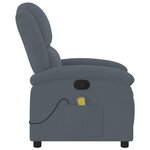 vidaXL Fauteuil de massage inclinable gris foncé velours