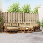 vidaXL Ensemble de canapés d'extérieur 7 Pièces Naturel et Beige