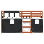 vidaXL Lit superposé avec rideaux blanc/noir 90x190 cm bois pin massif