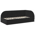 vidaXL Cadre de lit d'angle avec tête de lit Noir 90 x 200 cm Velours