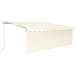 vidaXL Auvent manuel rétractable avec store 4x3 m Crème
