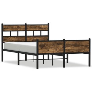 vidaXL Cadre de lit sans matelas chêne fumé 120x200 cm bois ingénierie