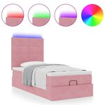 vidaXL Cadre de lit ottoman avec matelas rose 80x200 cm velours