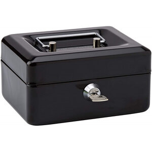 Caisse à monnaie en acier 5 compartiments 15 cm noir rapesco