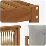 vidaXL Ensemble de canapés d'extérieur 10 pc Naturel et gris clair