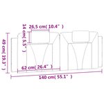 vidaXL Coussin de tête de lit blanc et noir 140 cm similicuir