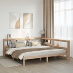 vidaXL Lit bibliothèque sans matelas 200x200 cm bois massif de pin