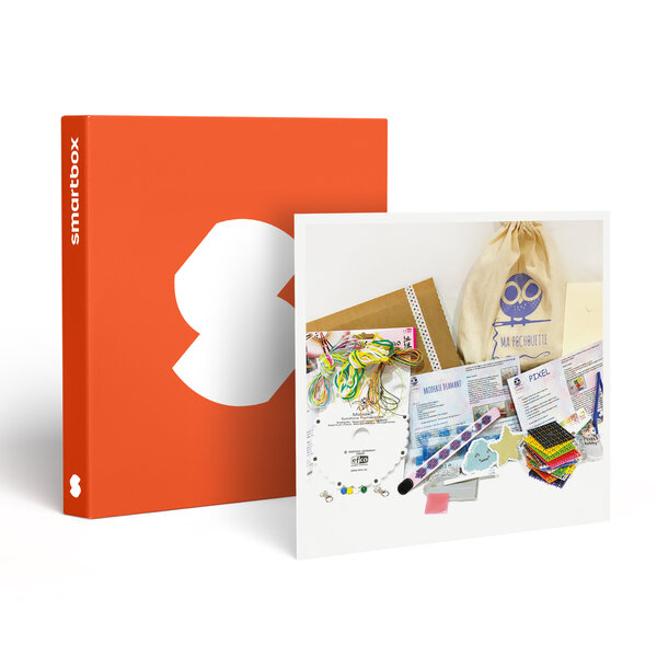 SMARTBOX - Coffret Cadeau Box Trio : Pixel Art tressage Kumihimo et broderie Diamant - Multi-thèmes