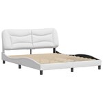 vidaXL Cadre de lit sans matelas Hvar blanc 160x200 cm similicuir