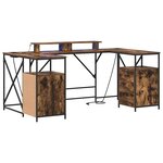 vidaXL Bureau Chêne fumé 182 x 101 x 87 5 cm Bois d'ingénierie
