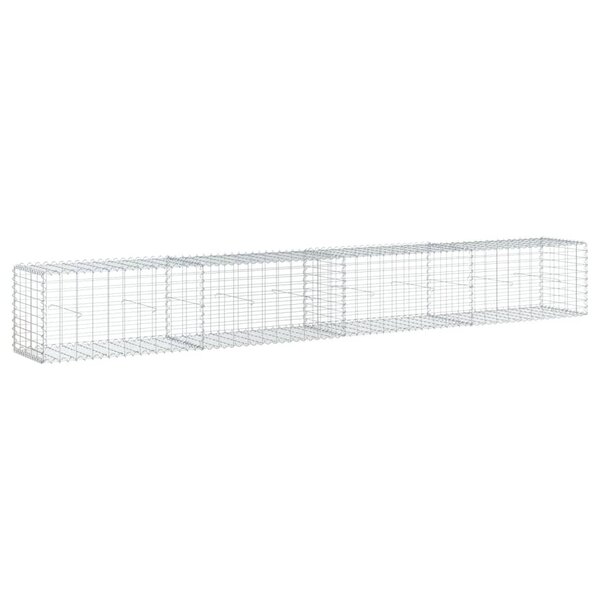 vidaXL Panier gabion avec couvercle 400x50x50 cm fer galvanisé