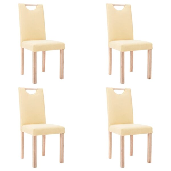 vidaXL Chaises à manger lot de 4 crème tissu