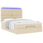 VidaXL Cadre de lit ottoman avec matelas crème 140x200 cm tissu