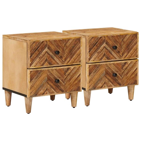 vidaXL Table de chevet 2 Pièces Marron 40 x 33 5 x 46 cm