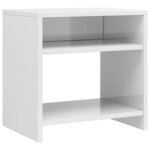 vidaXL 2 Pièces Tables de chevet Blanc brillant 40 x 30 x 40 cm Aggloméré