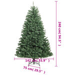 vidaXL Sapin de Noël artificiel à charnières avec support vert 240 cm