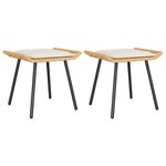 vidaXL Tabouret de Jardin 2 Pièces Marron 50 x 40 x 45cm Polyester