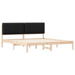vidaXL Cadre de lit avec tête de lit rembourrée Noir 180 x 200 cm