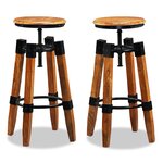 vidaXL Tabourets de bar lot de 2 bois de manguier massif