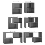 vidaXL Meuble TV Gris brillant 104x30x52 cm Bois d'ingénierie