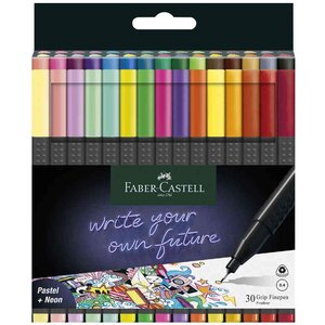 Feutre pointe fine GRIP FINEPEN  étui de 30 FABER-CASTELL