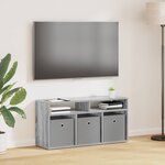 vidaXL Basboard avec tiroir Gris Sonoma 87 x 27 5 x 43 cm