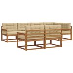 vidaXL Ensemble de canapés d'extérieur 8 pc Naturel et Beige