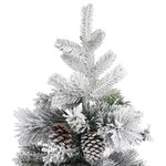 vidaXL Sapin de Noël à flocons de neige et pommes de pin 195 cm PVC/PE