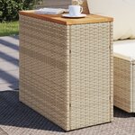 vidaXL Table d'appoint de jardin dessus en bois beige 58x27 5x55 cm