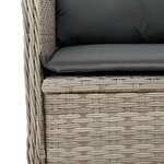 vidaXL Banc inclinable de jardin et coussins gris clair résine tressée