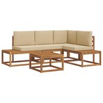 vidaXL Ensemble de canapés d'extérieur 5 Pièce Naturel et Beige