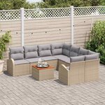 vidaXL Ensemble de canapé de jardin 9 Pièces beige et gris clair
