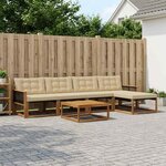 vidaXL Ensemble de canapés d'extérieur 6 Pièces Naturel et Beige