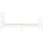 vidaXL Cadre de lit avec tête de lit blanc petit simple bois massif