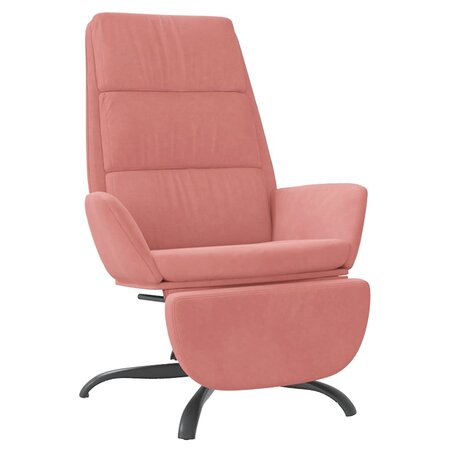 vidaXL Chaise de relaxation avec repose-pied Rose Velours