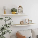 vidaXL Étagères flottantes 2 Pièces Chêne et blanc 90x23 5x3 8 cm MDF