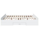 vidaXL Cadre de lit avec tiroirs sans matelas blanc 200x200 cm
