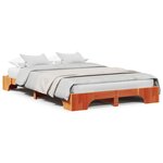vidaXL Lit en bois massif marron ciré 120x190 cm