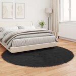 vidaXL Tapis en fausse Tafalla Noir Ø 200 cm Polyester