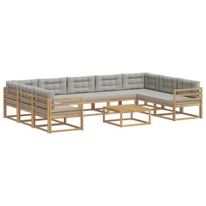 vidaXL Ensemble de canapés d'extérieur 10 pc Blanc et gris clair