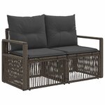 vidaXL Ensemble de canapé de jardin 12 pc Gris polyrotin